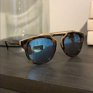 Aldo tortuous and gold sunglasses- blue lenses